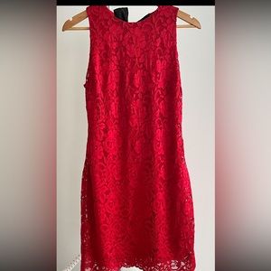 Sam Edelman Bow Back Lace Sheath Dress in Red, Size 8, NWOT